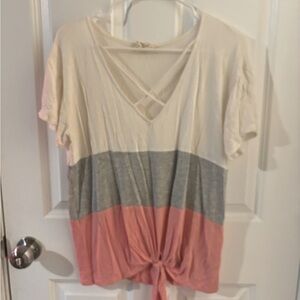 Tie front dress shirt